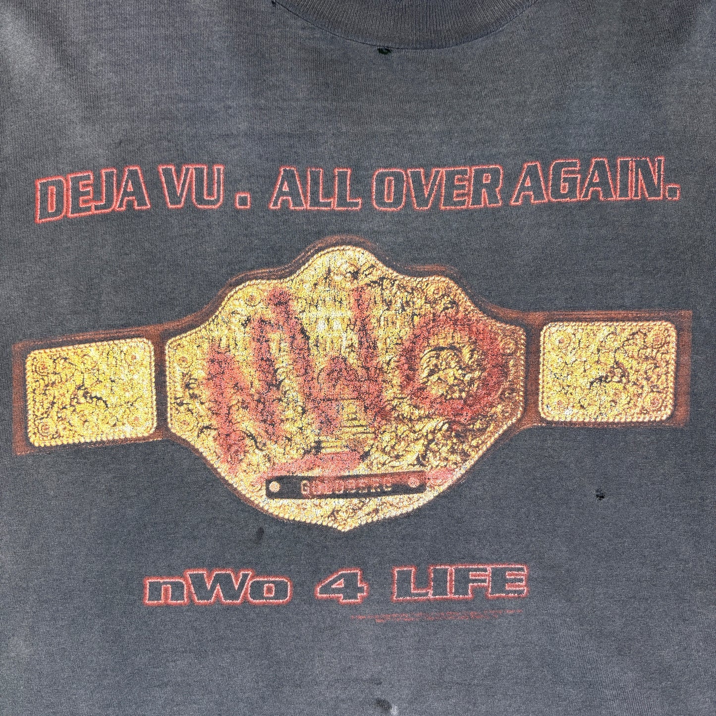 1990s NWO 'Goldberg Belt' Thrashed Tee