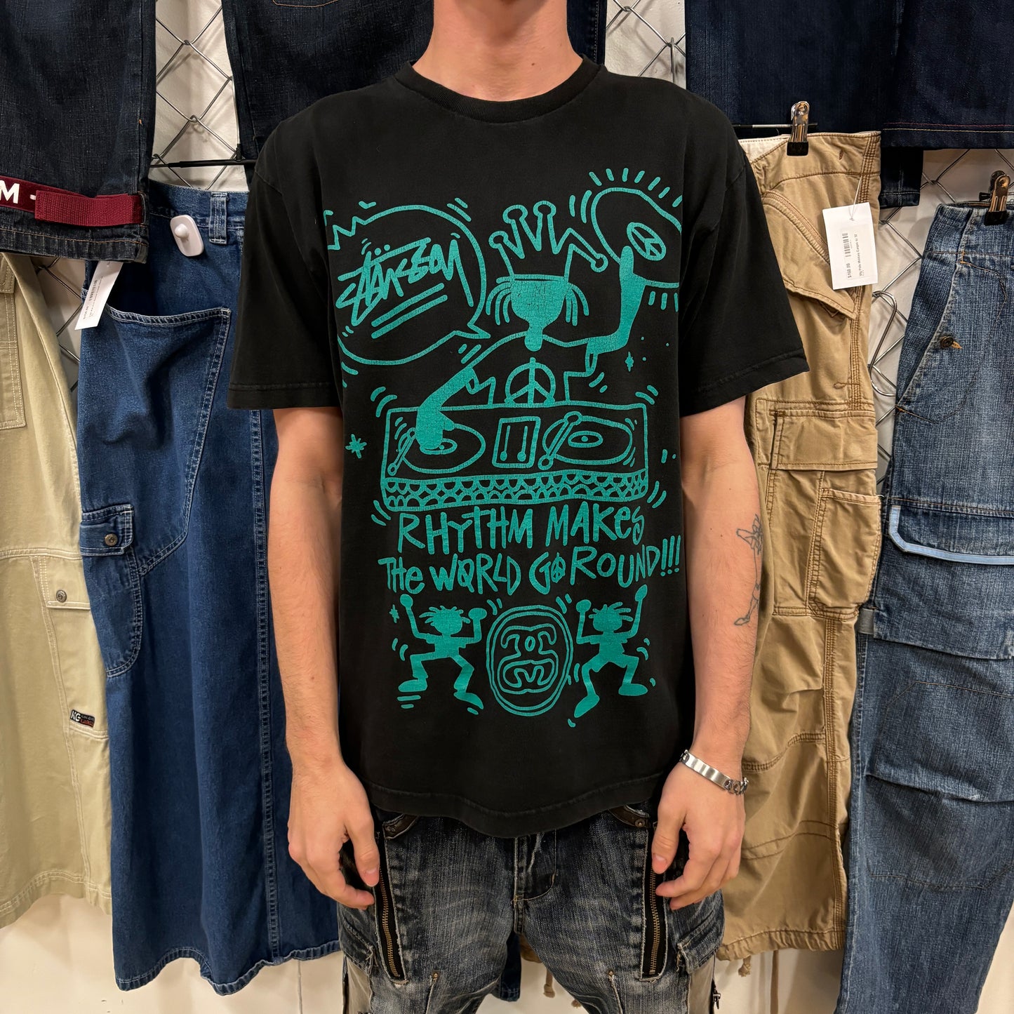2000s Stussy Rhythm Graphic Tee