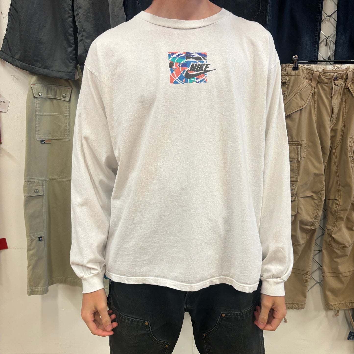 1990s Nike Abstract Graphic Long Sleeve Shirt