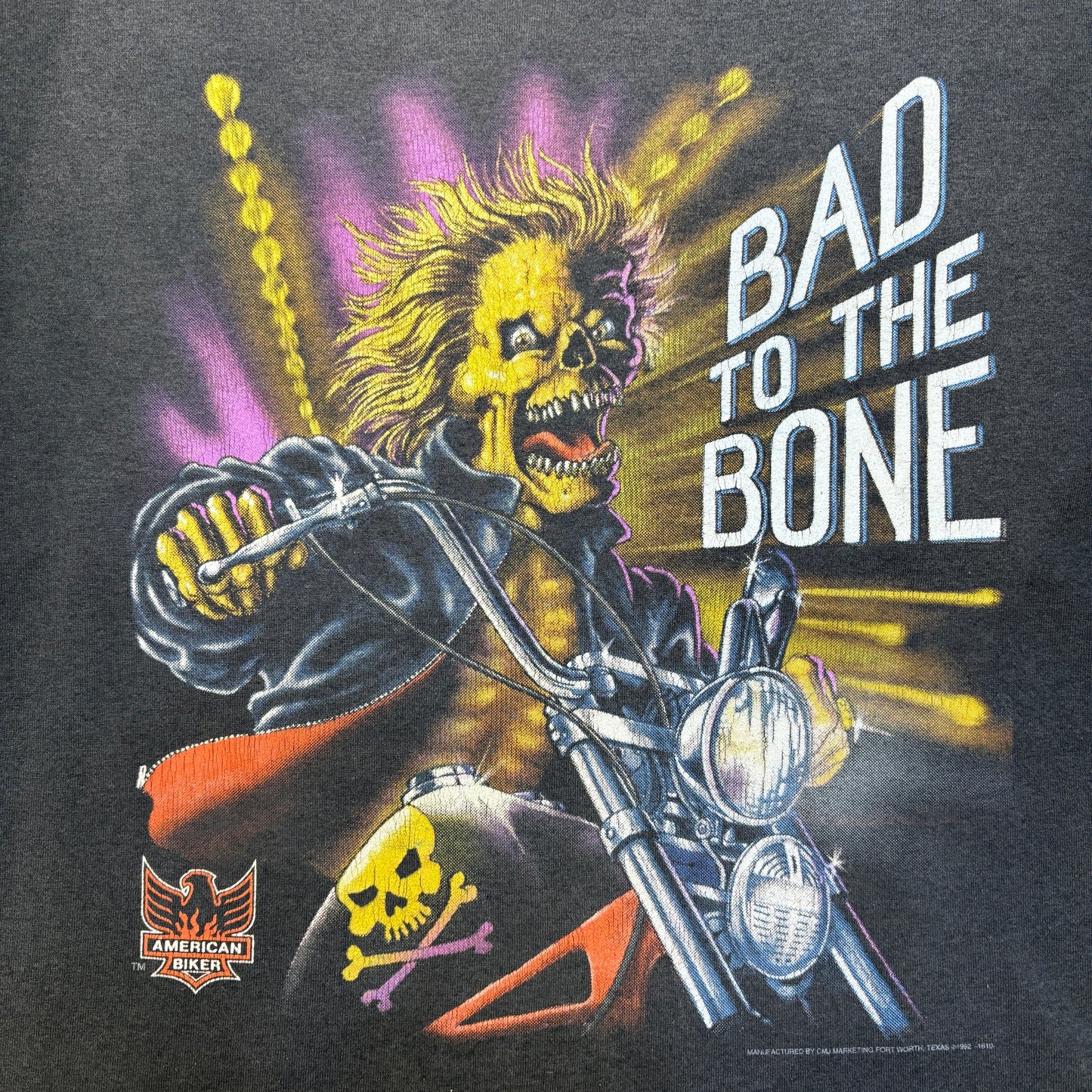 1990s 'Bad to the Bone' Biker Tee