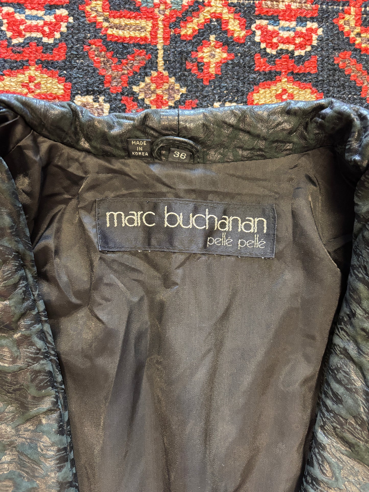 1990s Marc Buchanan Pelle Pelle Leather Coat
