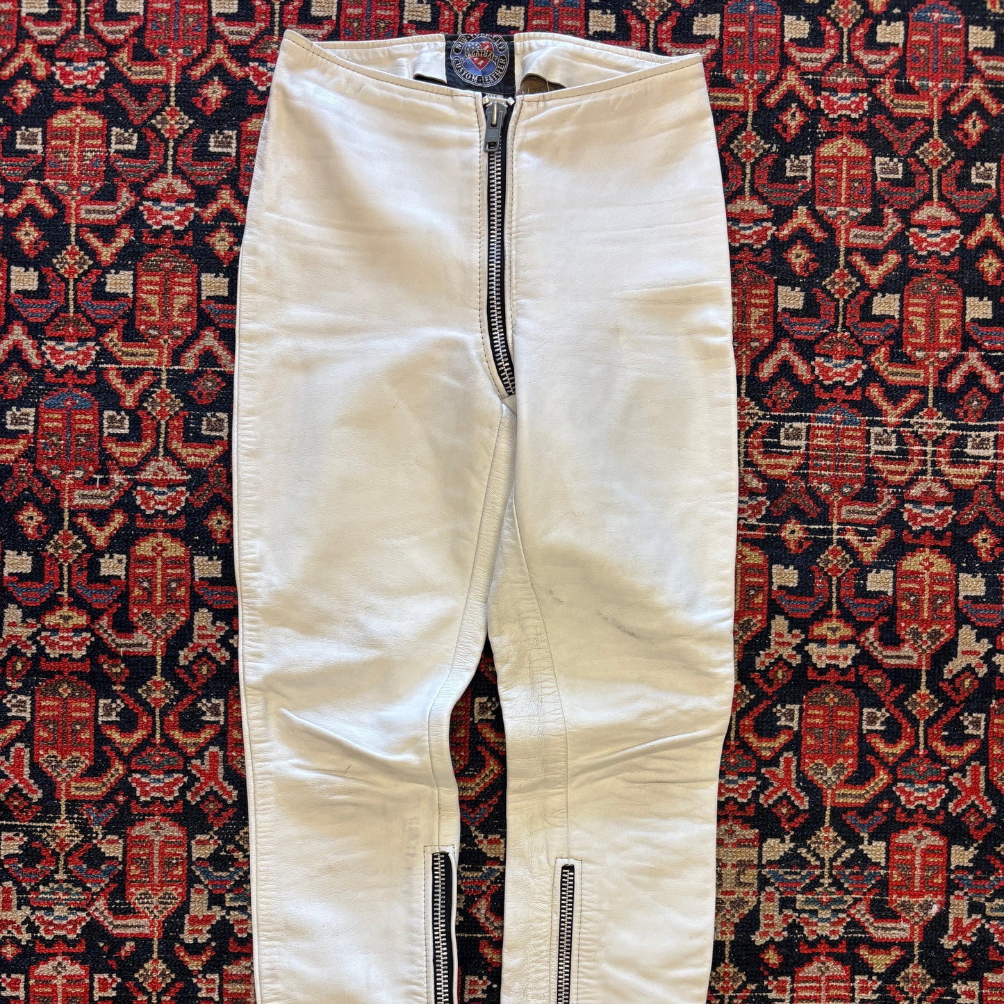 1980s Agatha Leather Moto Riding Pants