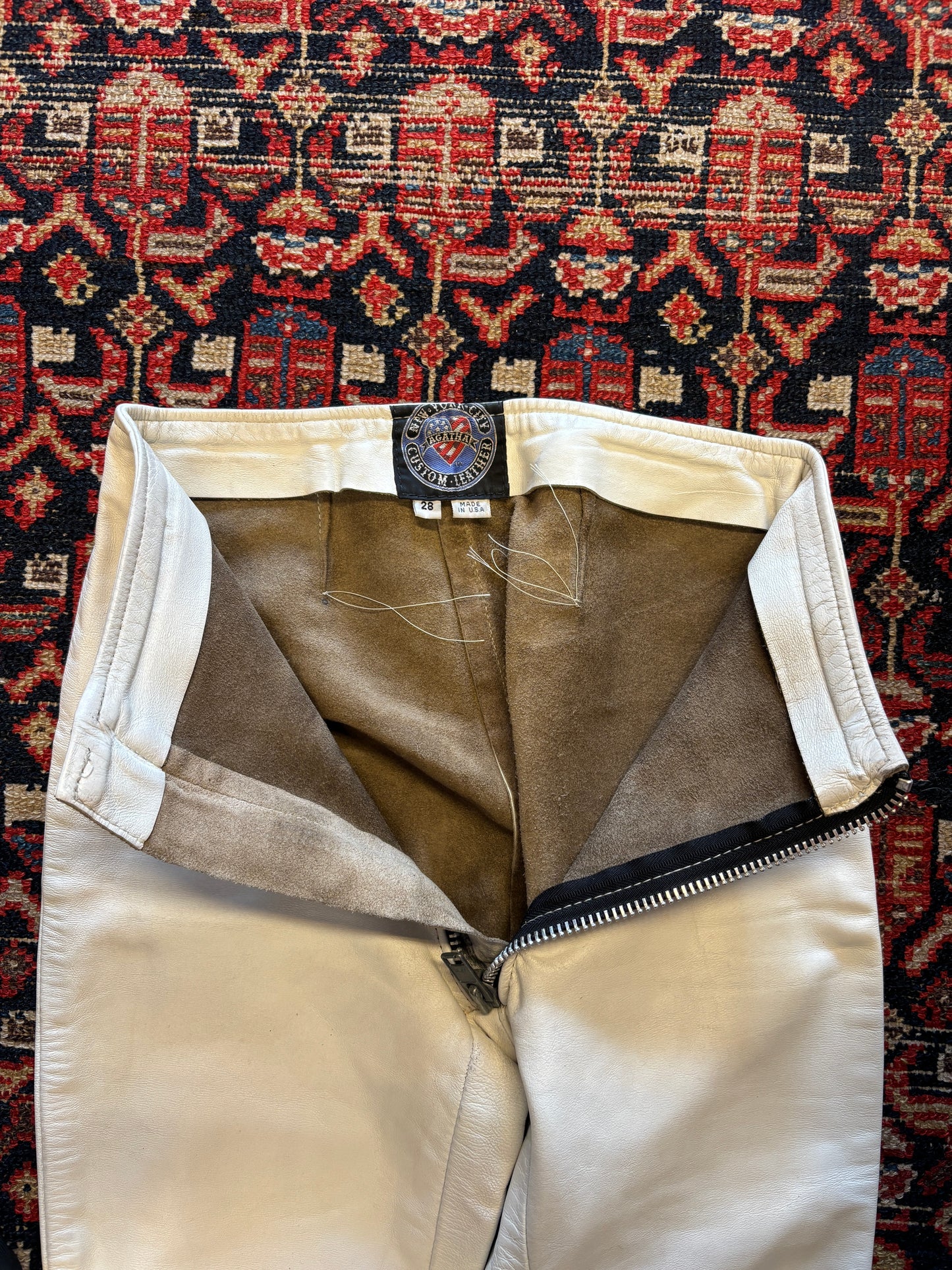 1980s Agatha Leather Moto Riding Pants