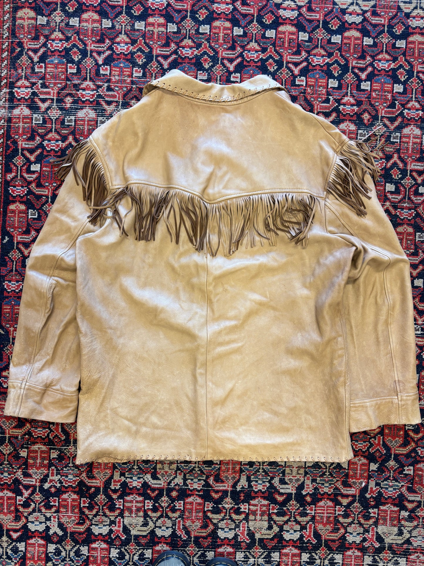 1990s Vintage Polo Country Ralph Lauren Native Leather Fringe Jacket