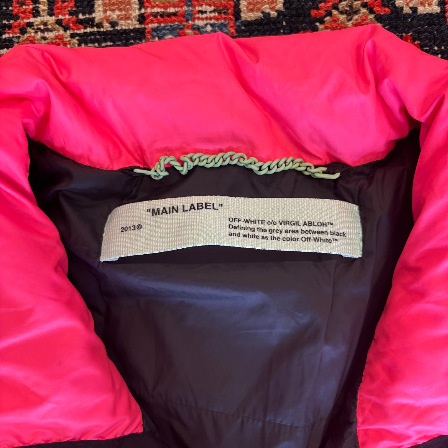 Off-White Neon Pink Down Insulated Puffer Jacket