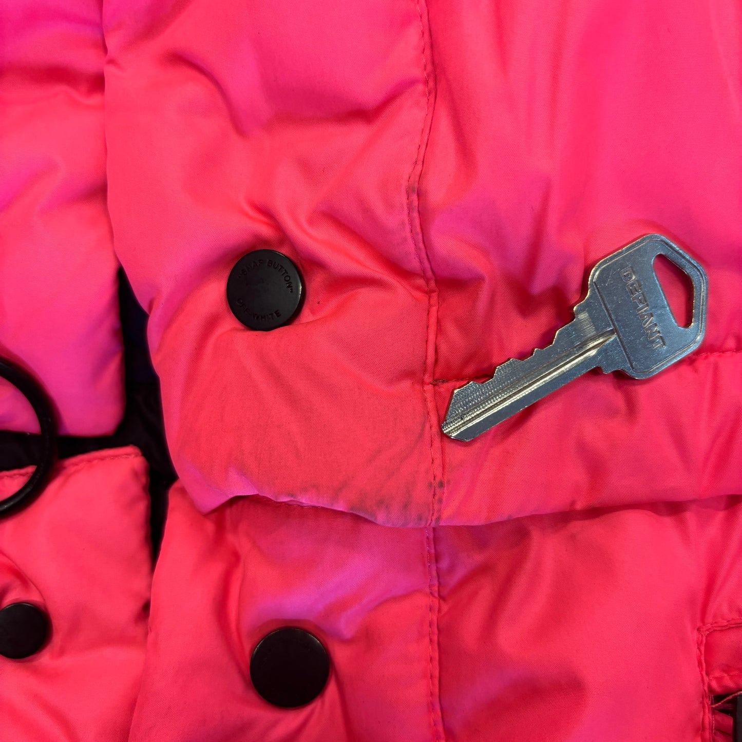 Off-White Neon Pink Down Insulated Puffer Jacket