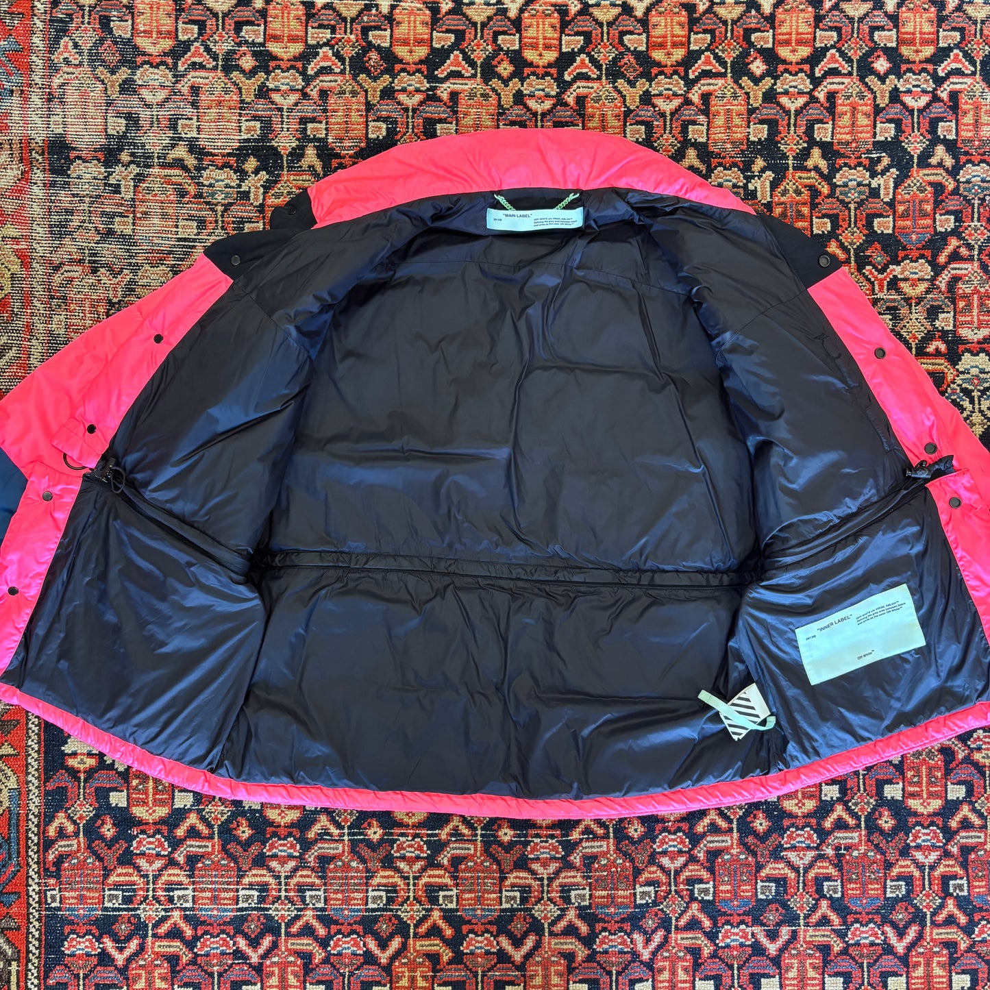 Off-White Neon Pink Down Insulated Puffer Jacket
