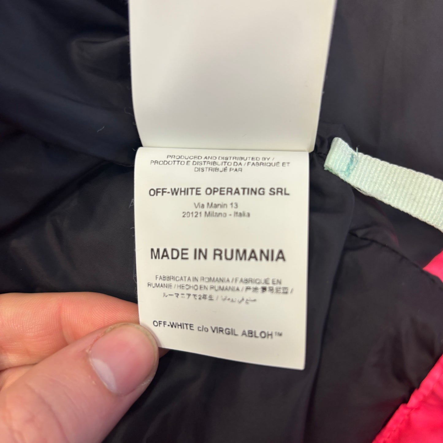 Off-White Neon Pink Down Insulated Puffer Jacket