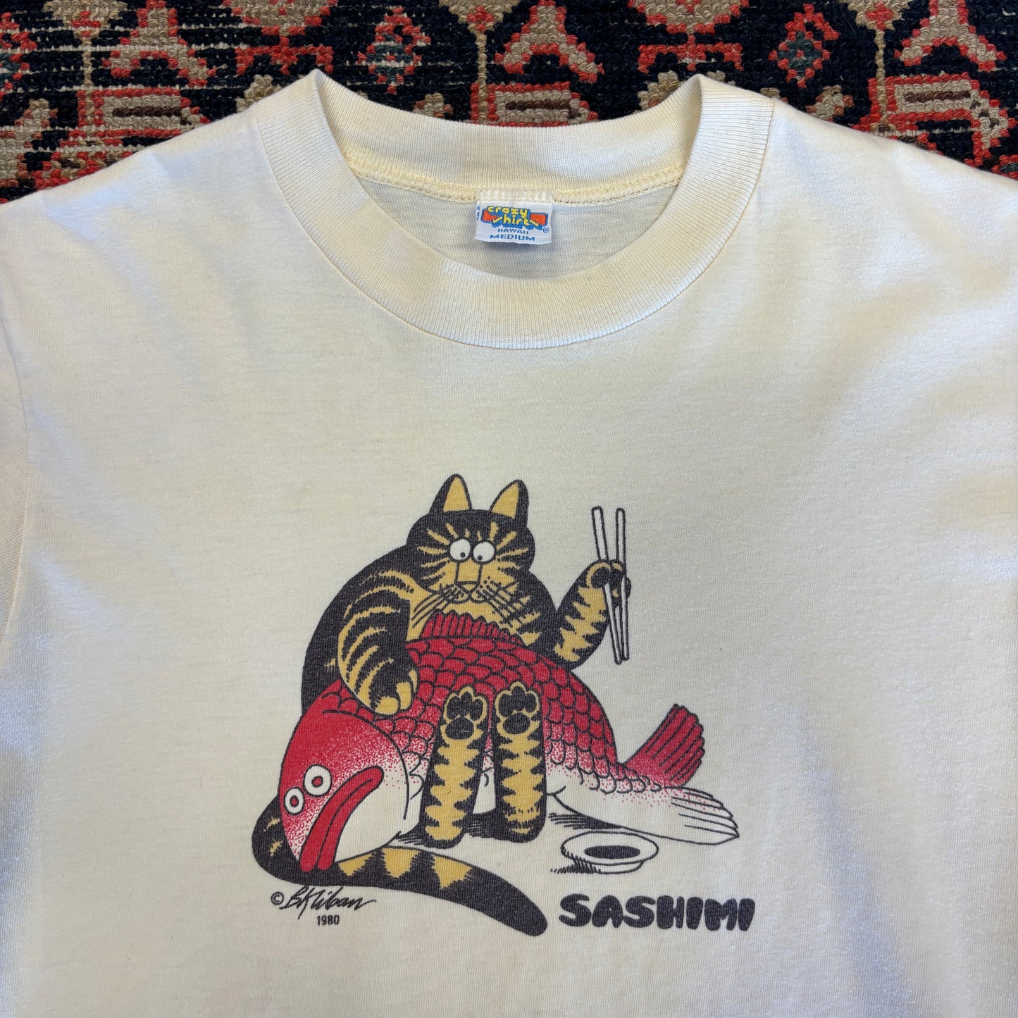 1980 BK Wilson Sashimi Cat Graphic Tee