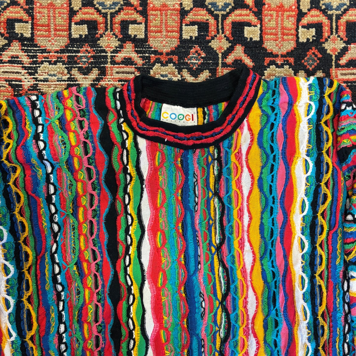 1990s Vintage Coogi Rainbow 3D Knit Sweater