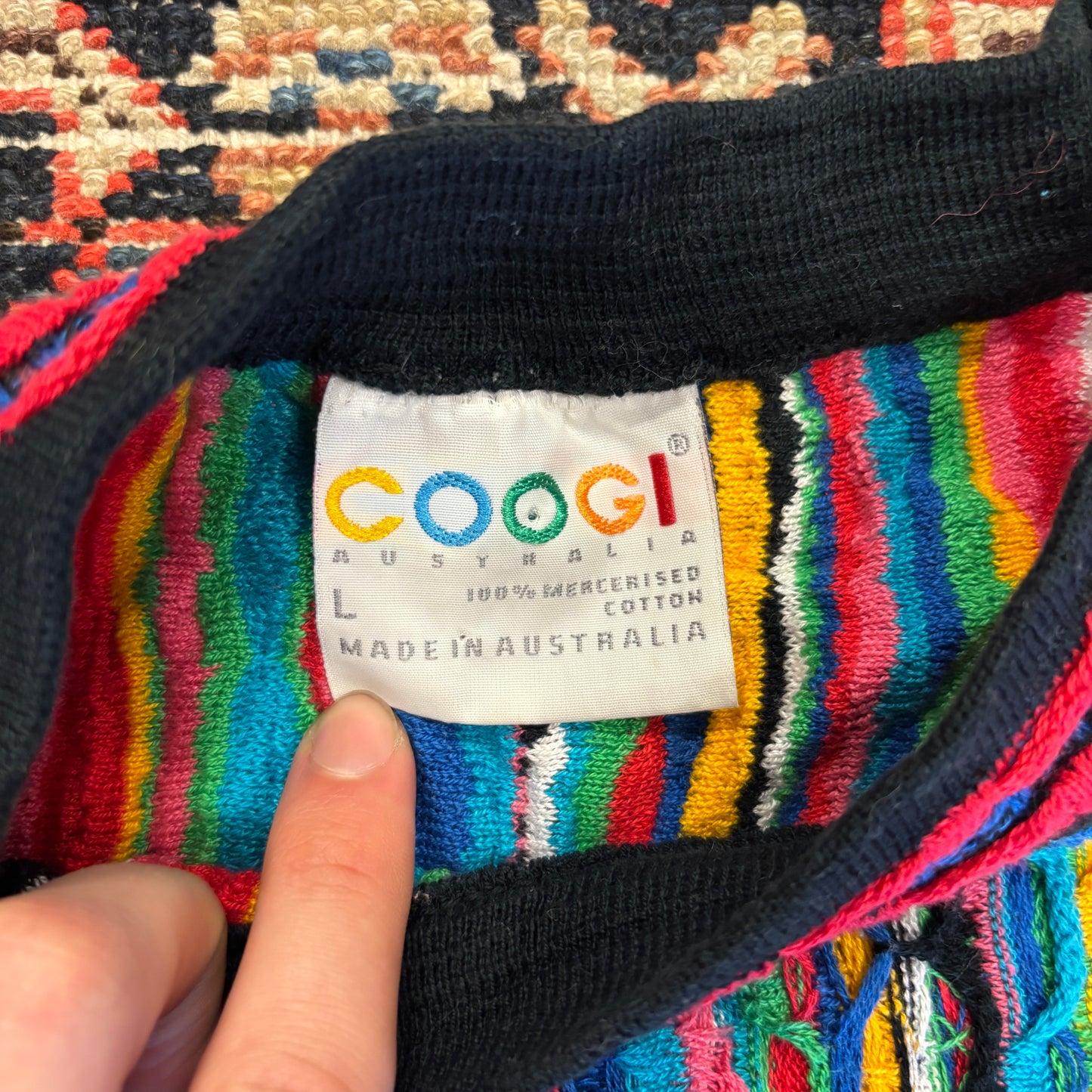 1990s Vintage Coogi Rainbow 3D Knit Sweater