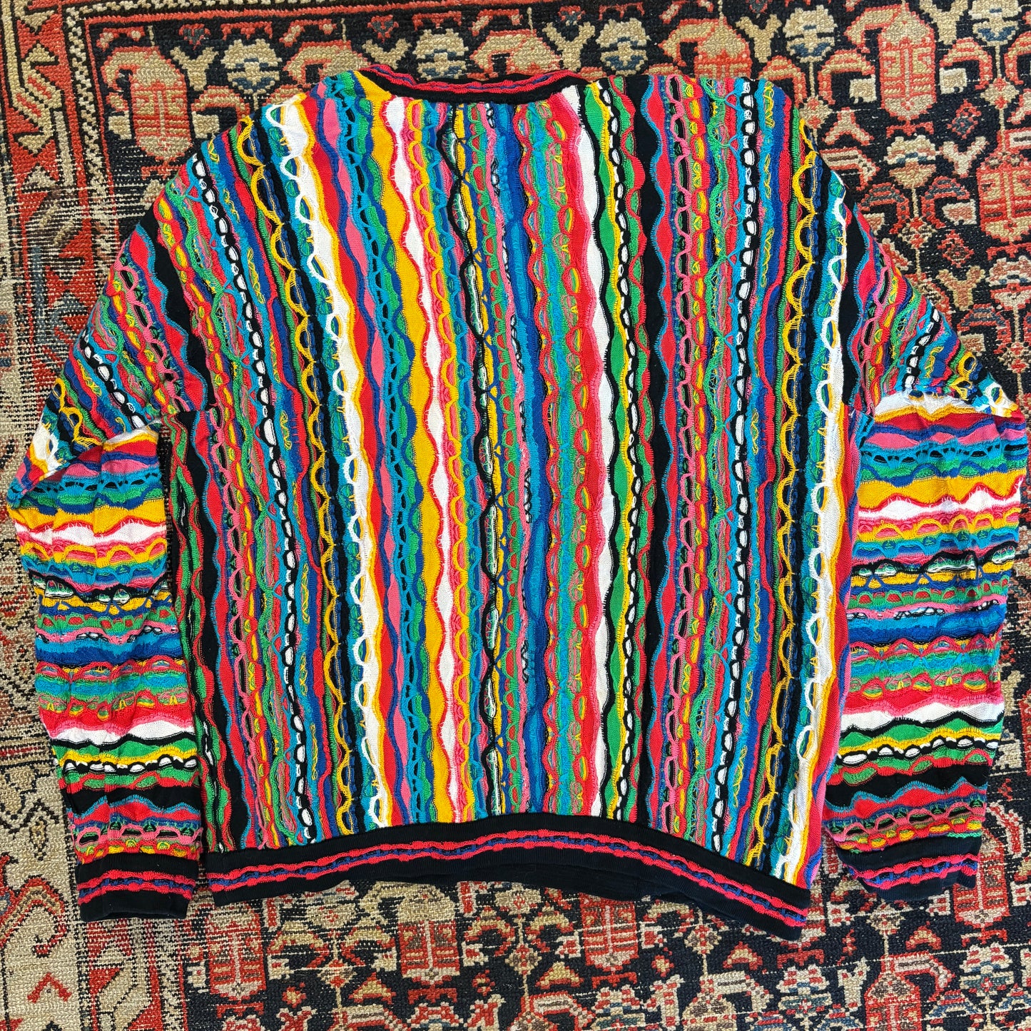 1990s Vintage Coogi Rainbow 3D Knit Sweater