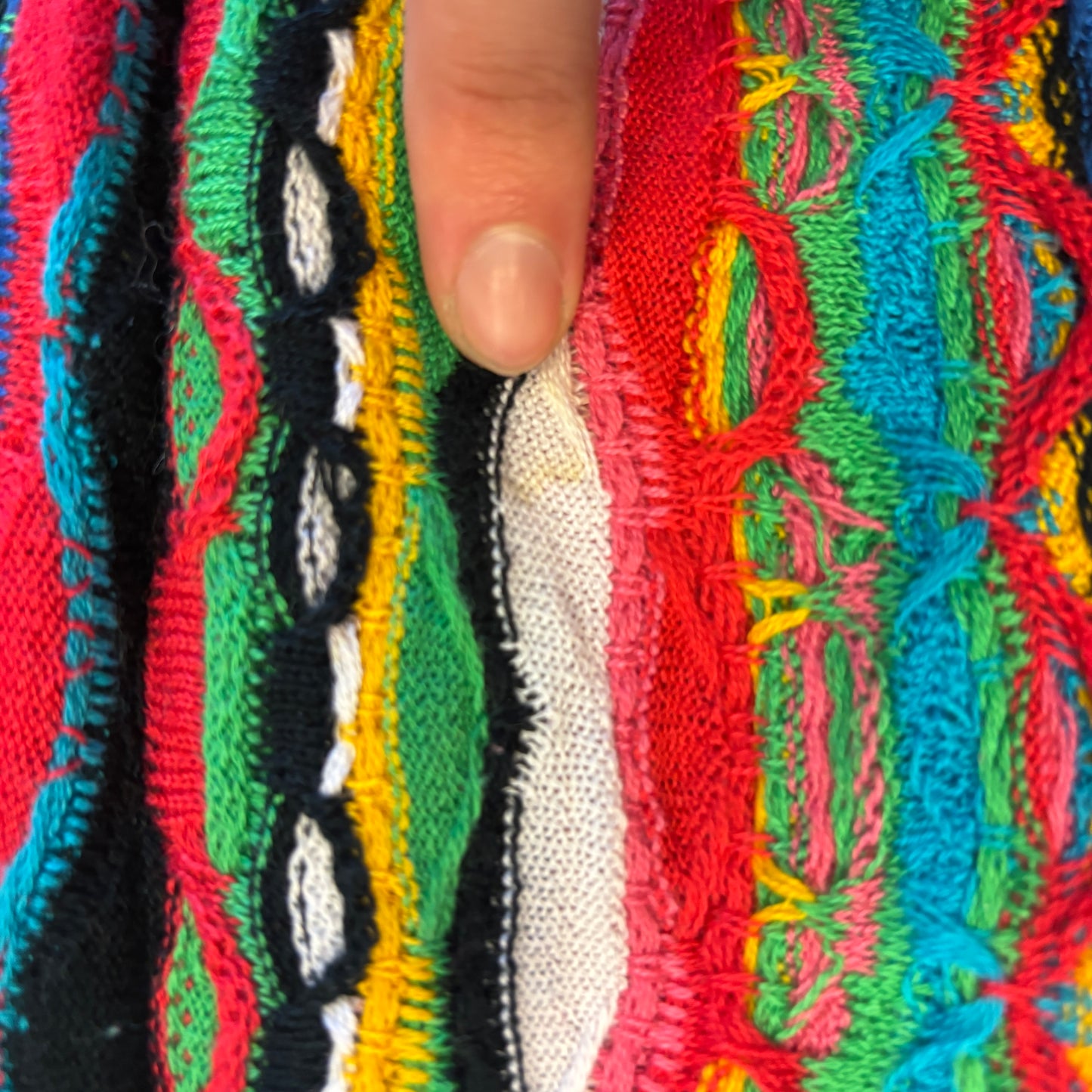 1990s Vintage Coogi Rainbow 3D Knit Sweater