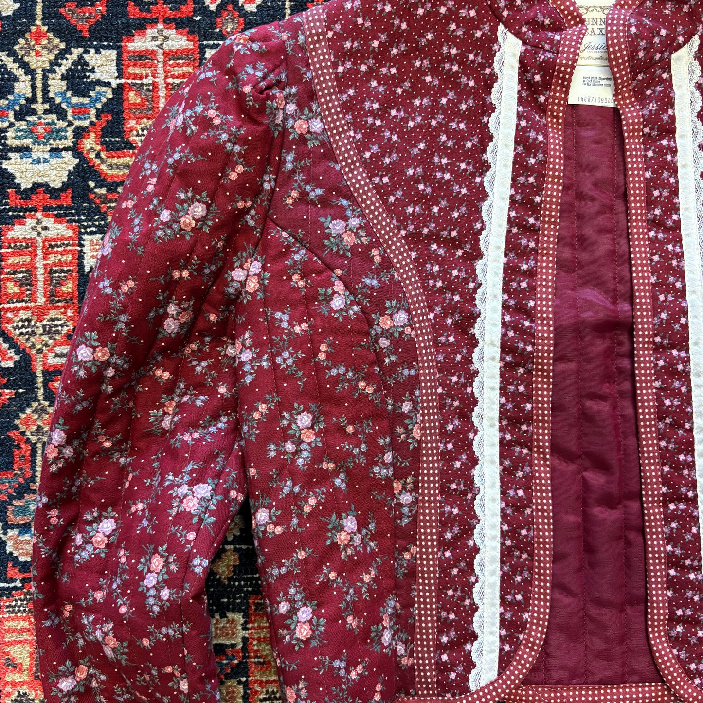 1970s Vintage Gunne Sax Floral Cropped Jacket