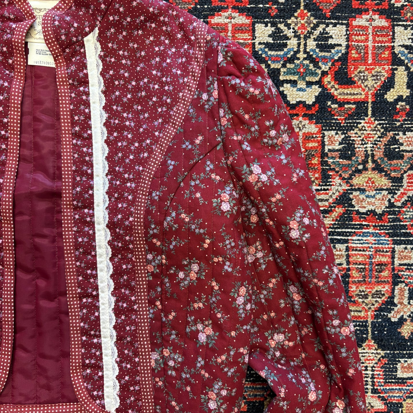 1970s Vintage Gunne Sax Floral Cropped Jacket