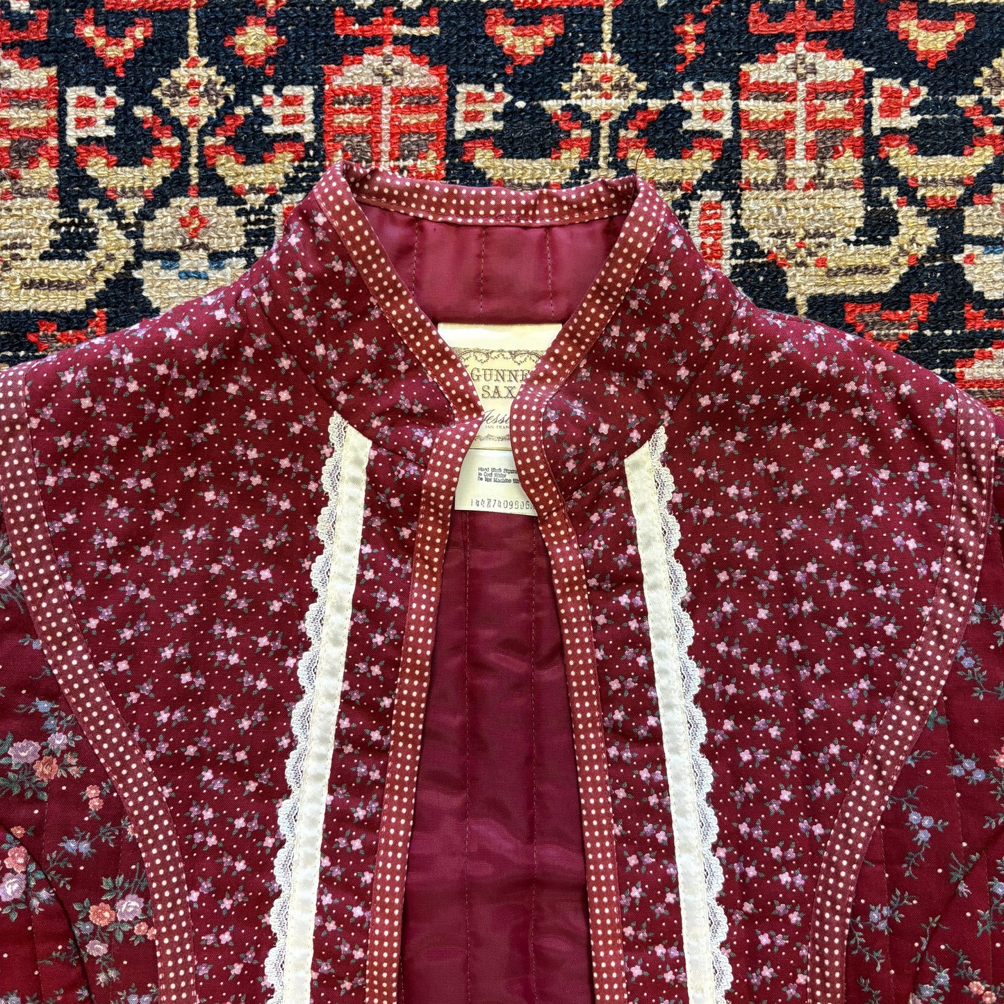 1970s Vintage Gunne Sax Floral Cropped Jacket