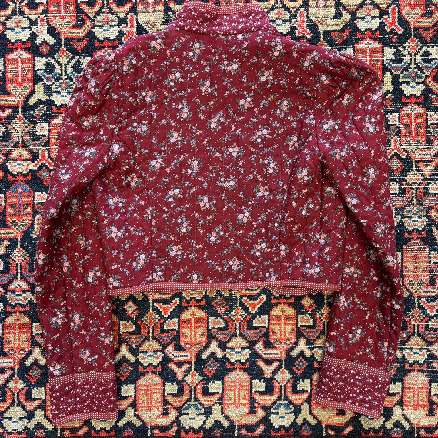 1970s Vintage Gunne Sax Floral Cropped Jacket