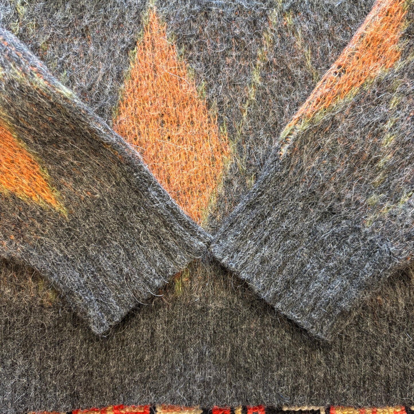 1960s Vintage Revere Wool Mohair Argyle Cardigan