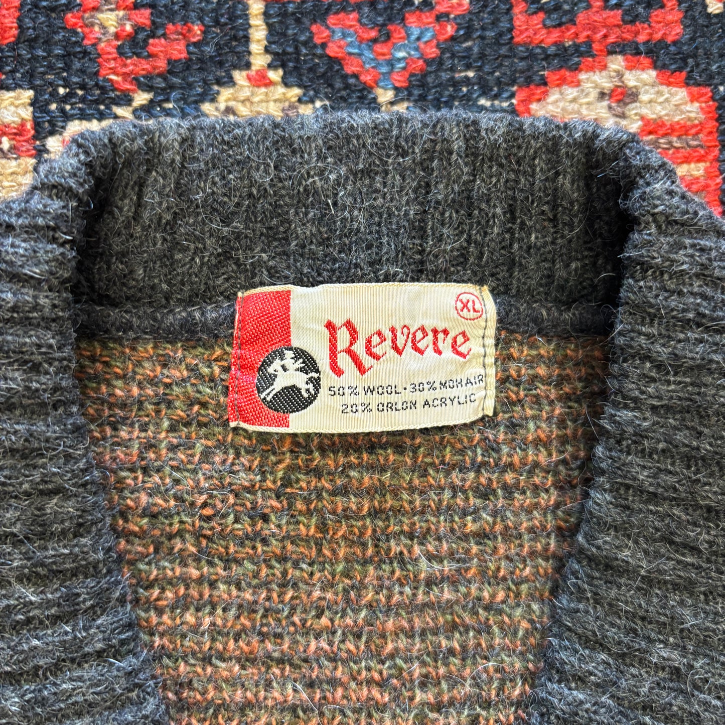 1960s Vintage Revere Wool Mohair Argyle Cardigan