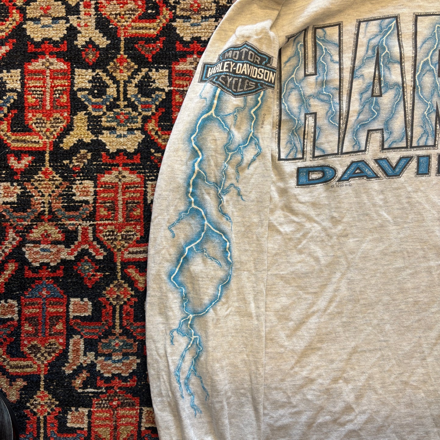 1990s Vintage Harley Davidson Oakland Lightning Graphic Long Sleeve
