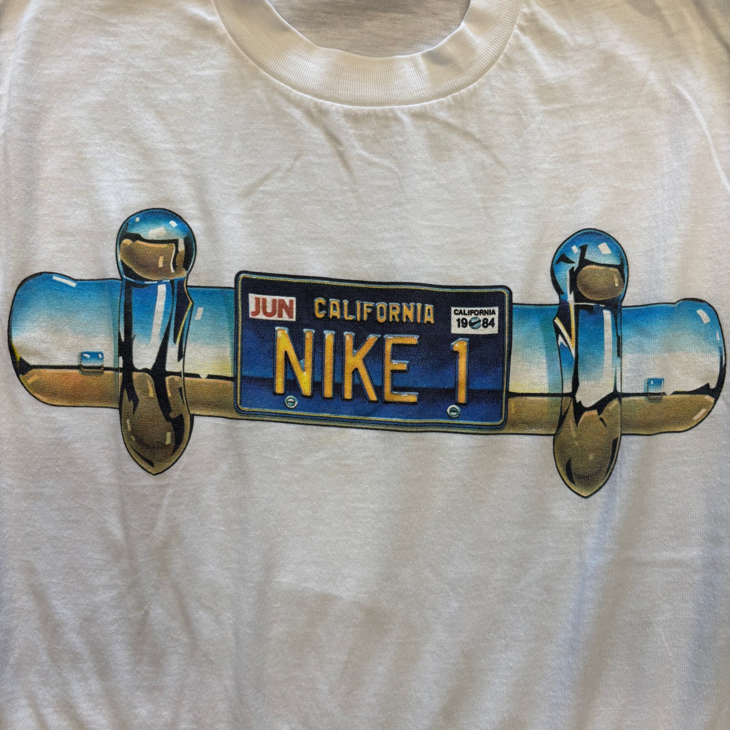 1980s Vintage Nike Blue Label License Plate Tank Top