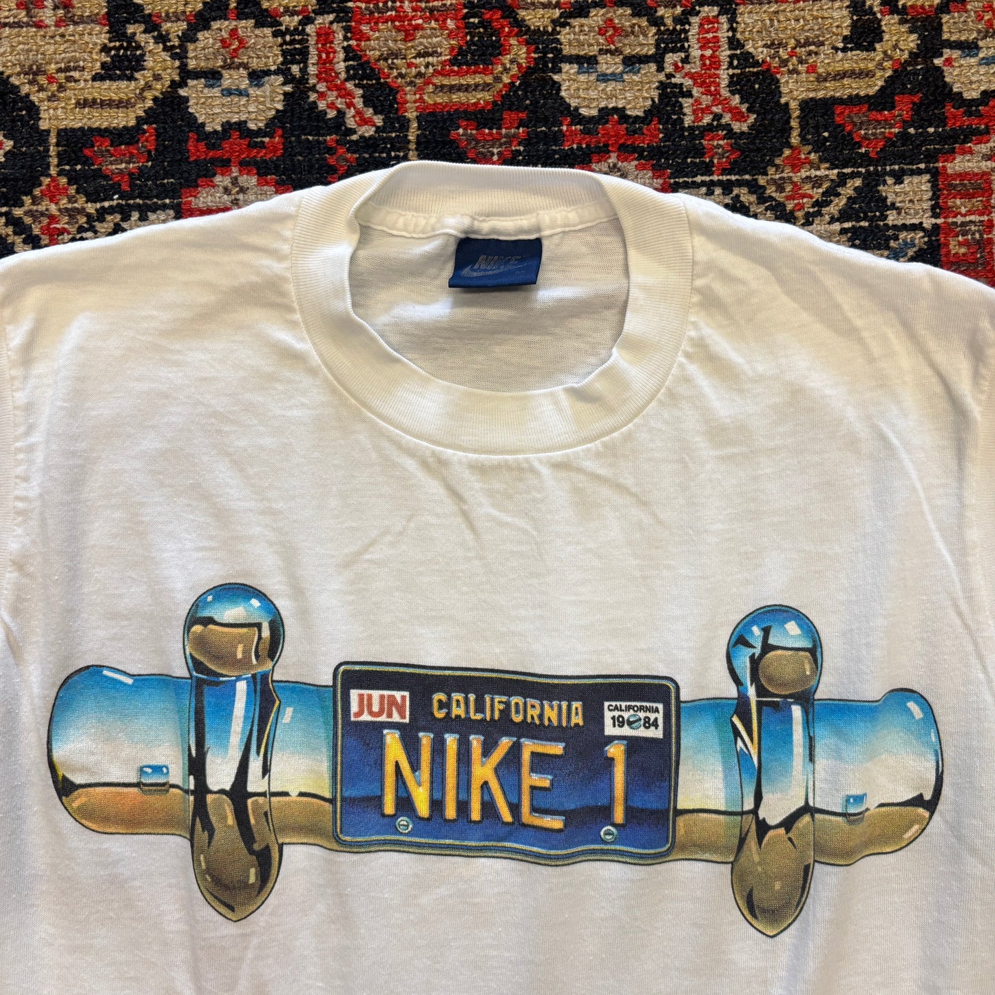 1980s Vintage Nike Blue Label License Plate Tank Top