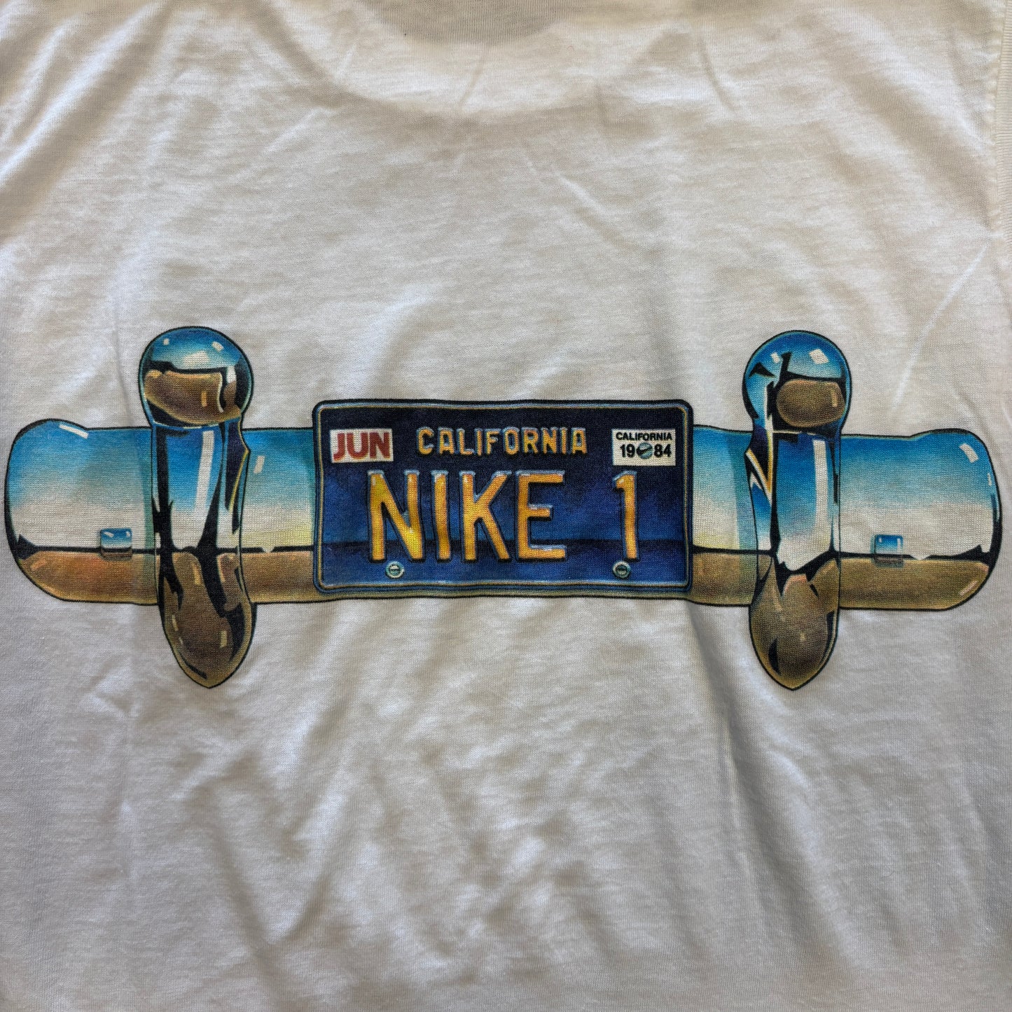 1980s Vintage Nike Blue Label License Plate Tank Top