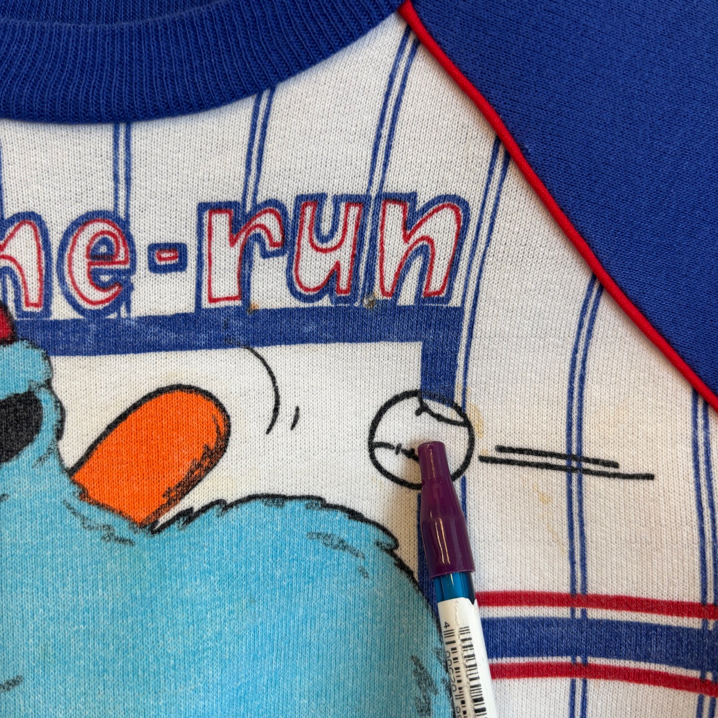 1990s Vintage Youth Cookie Monster Home-Run Crewneck