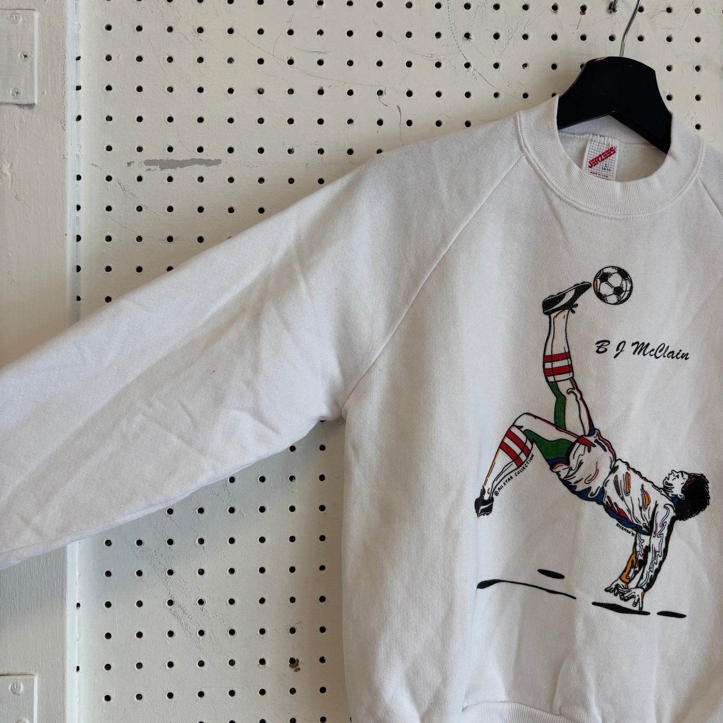 1990s Vintage BJ McClain Bicycle Kick Art Crewneck