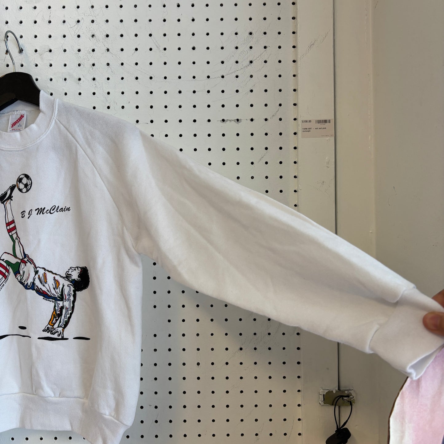 1990s Vintage BJ McClain Bicycle Kick Art Crewneck