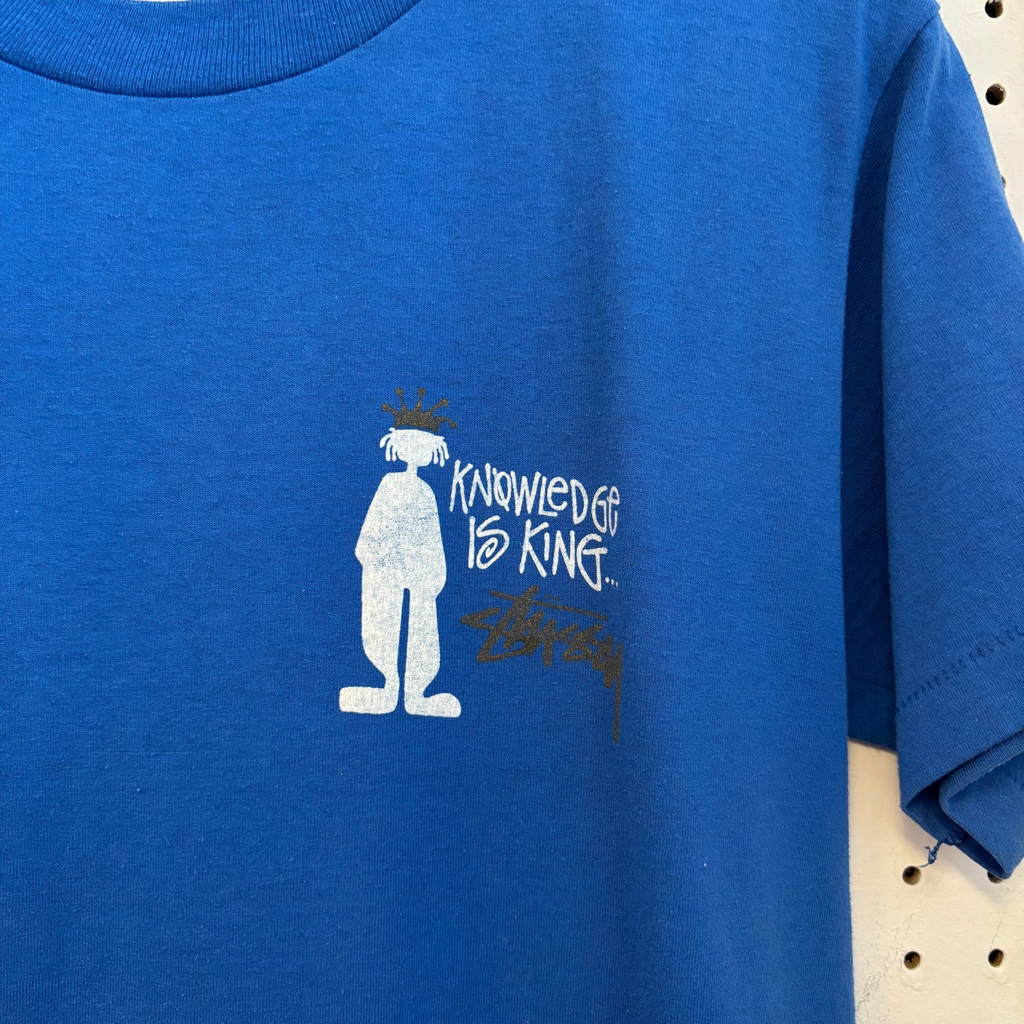 1990s Vintage Stussy Knowledge Is King Faded Tee