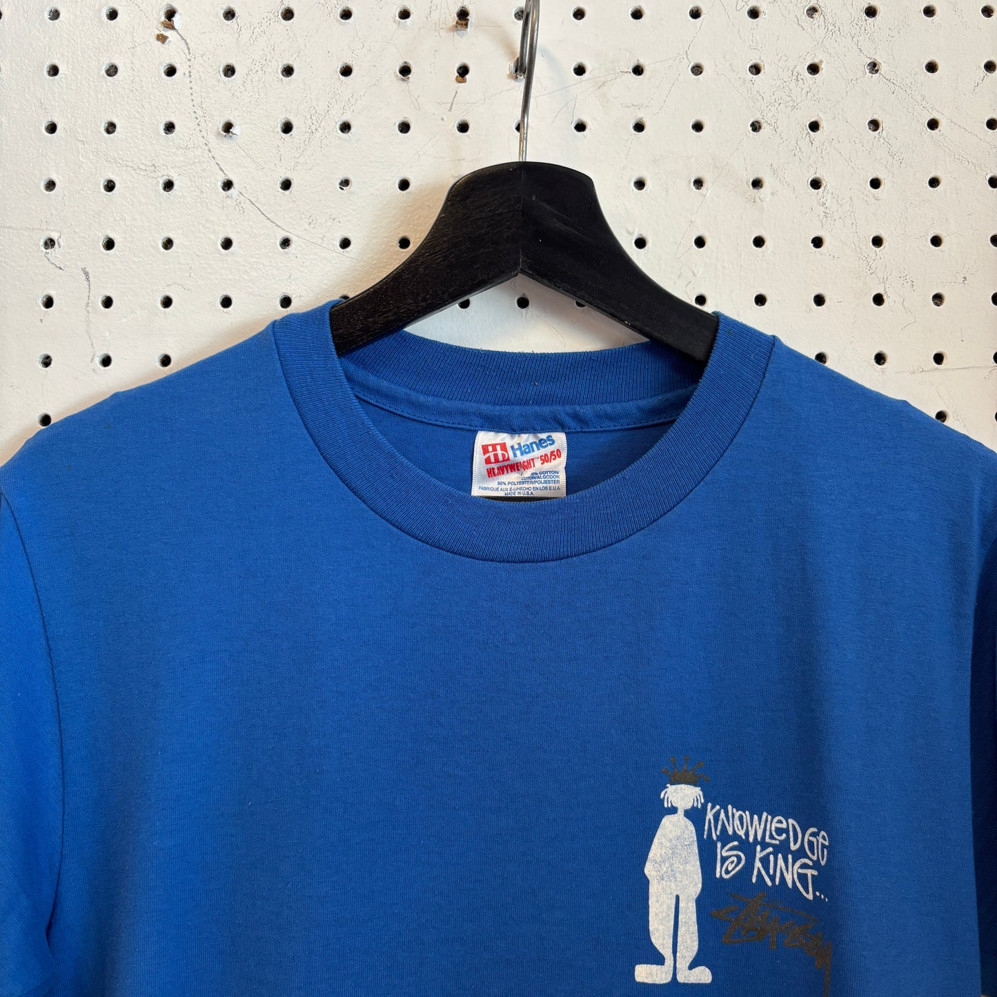 1990s Vintage Stussy Knowledge Is King Faded Tee