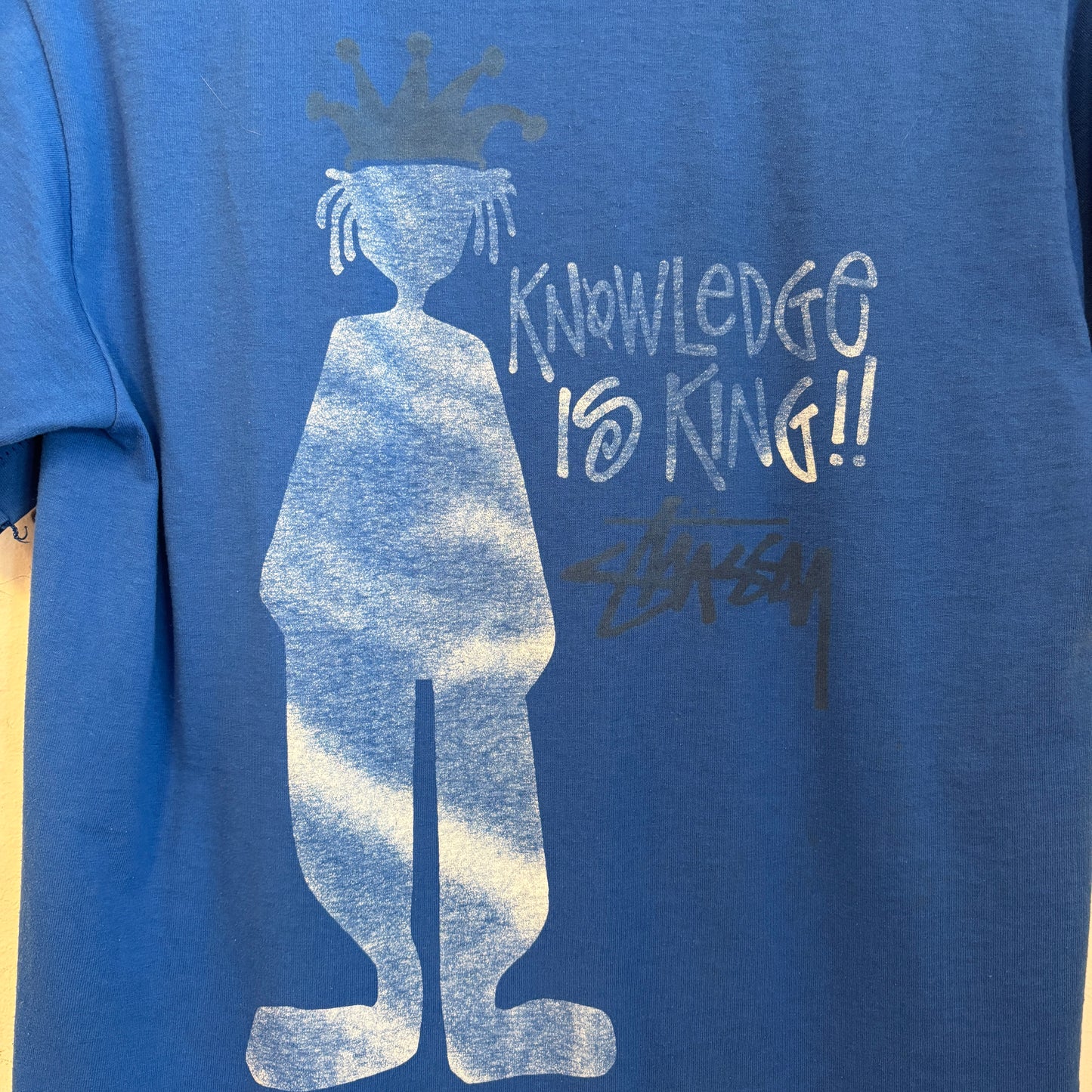 1990s Vintage Stussy Knowledge Is King Faded Tee