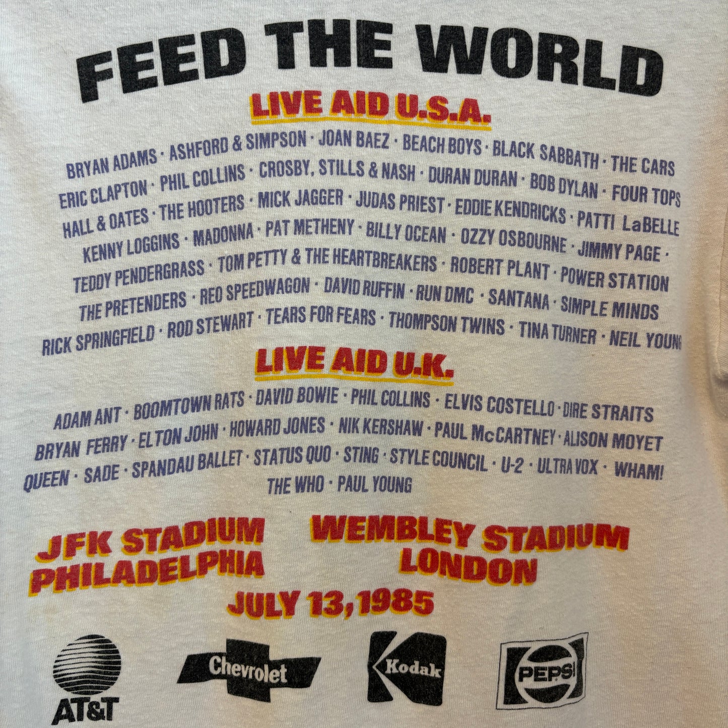 1980s Vintage Live Aid Charity Festival Tee