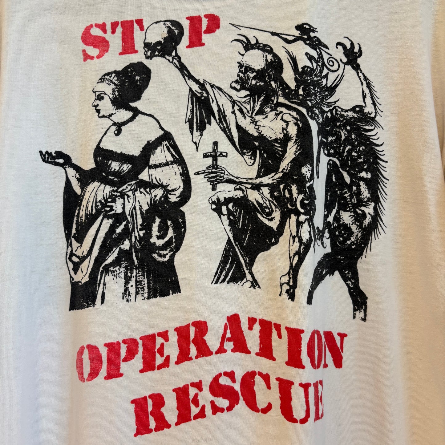 1980s Stop Operation Rescue Pro-Choice Activism Tee