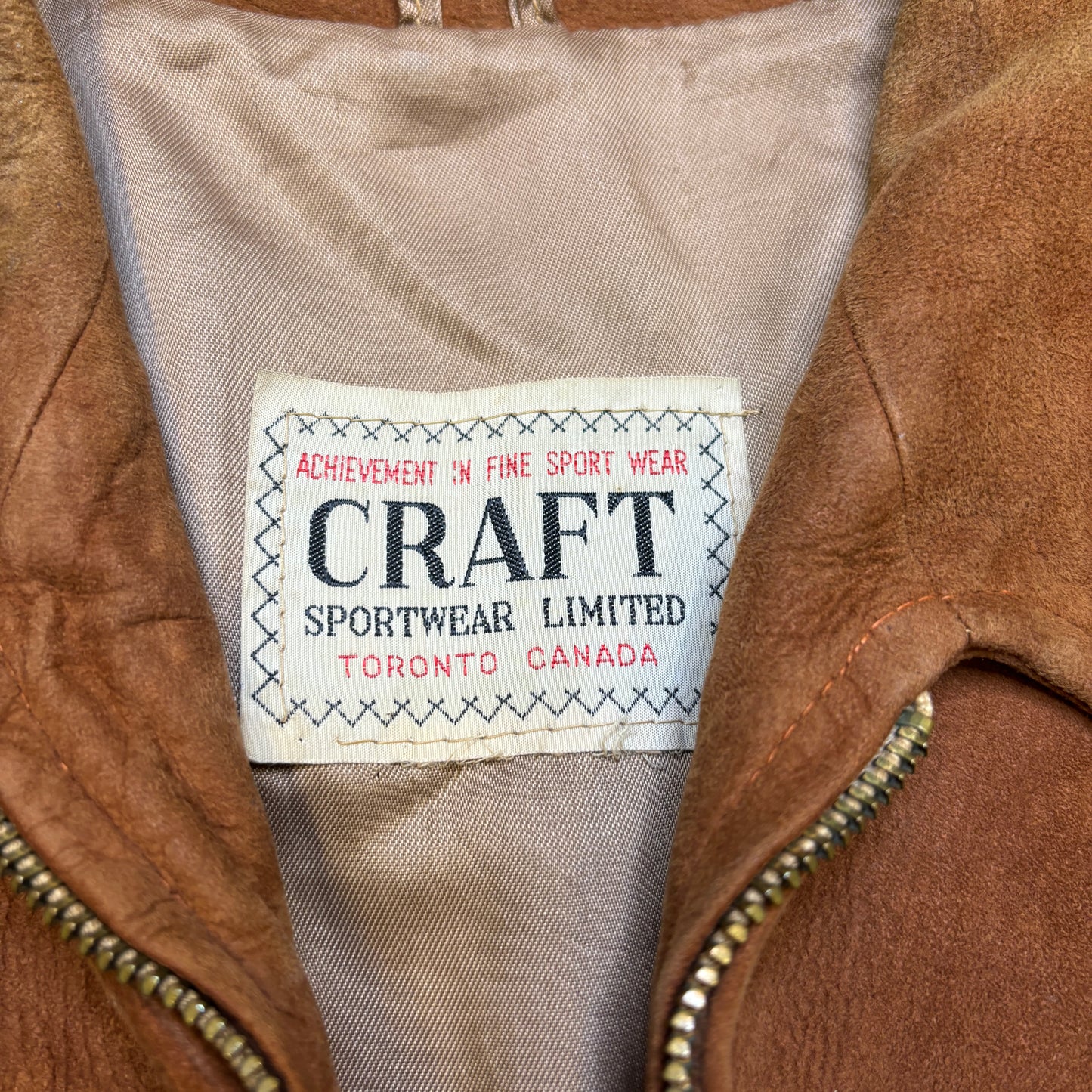 1960s Craft Sheepskin Leather Sport Jacket