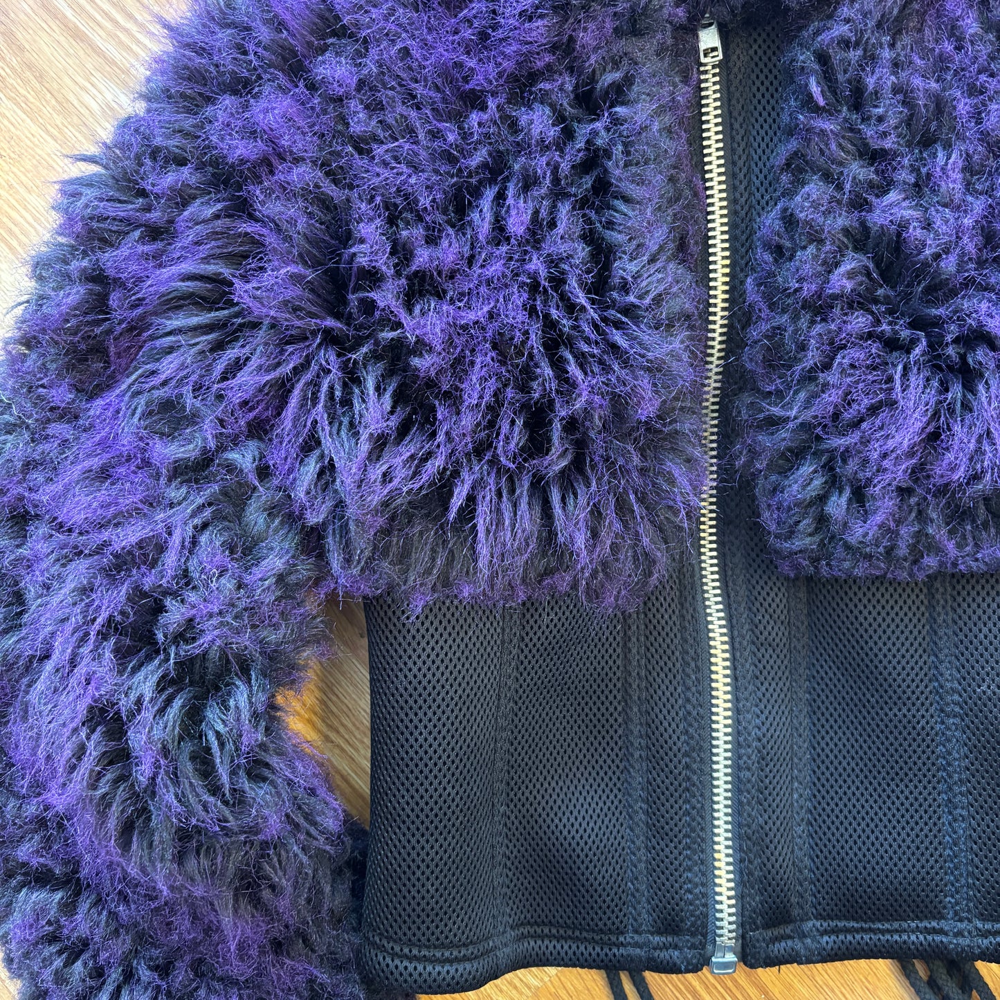 1990s Fetish by Lip Service Cropped Hooded Fur Jacket