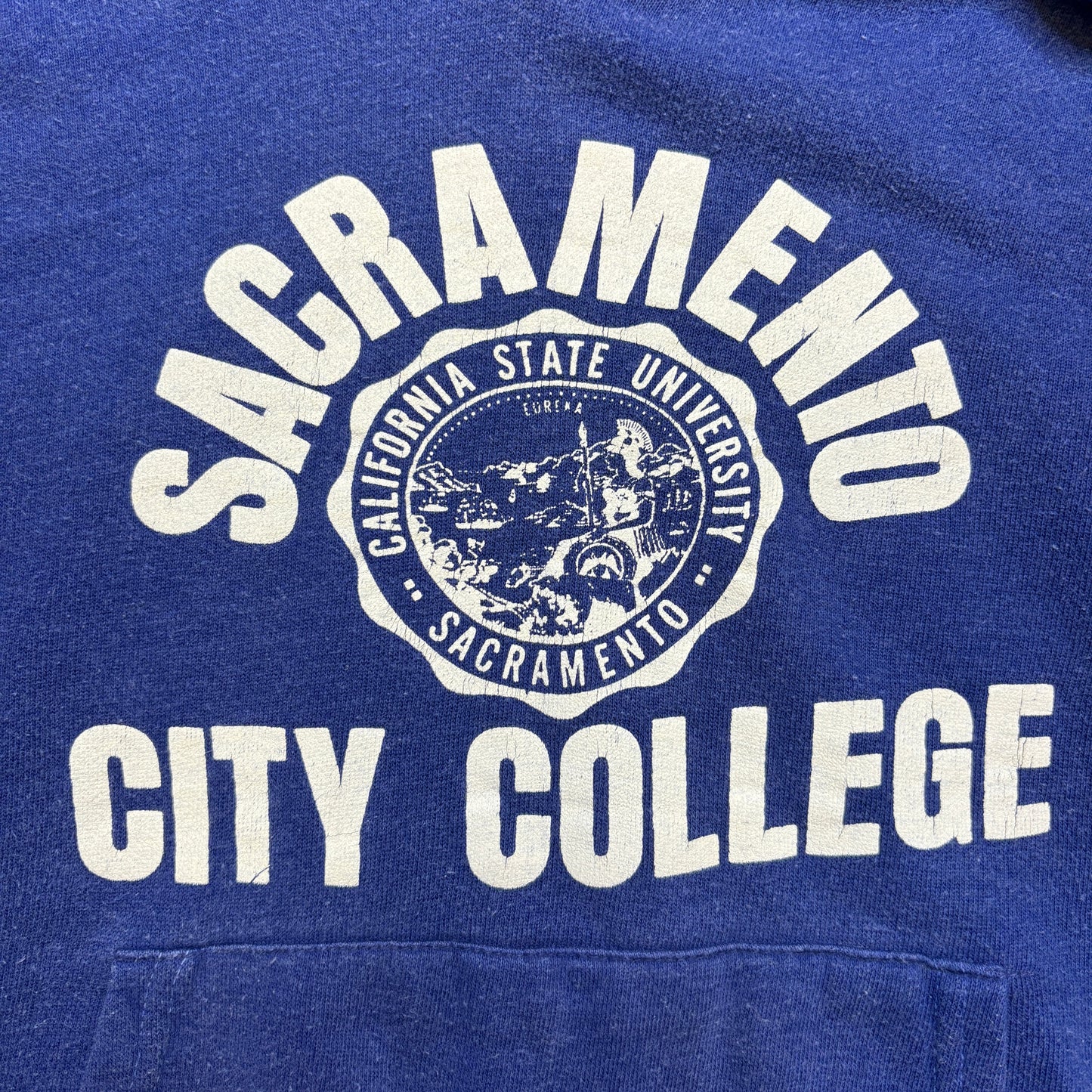 1970s 'Sacramento City College' Sleeveless Hoodie