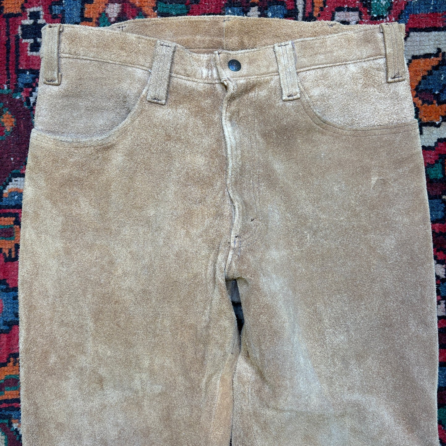 1960s Levi's Big E Cowhide Suede Bootcut Pants