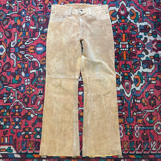 1960s Levi's Big E Cowhide Suede Bootcut Pants