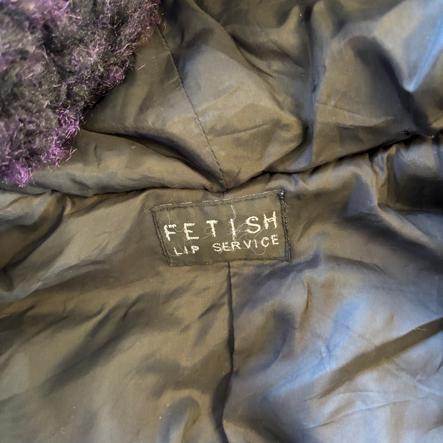 1990s Fetish by Lip Service Cropped Hooded Fur Jacket