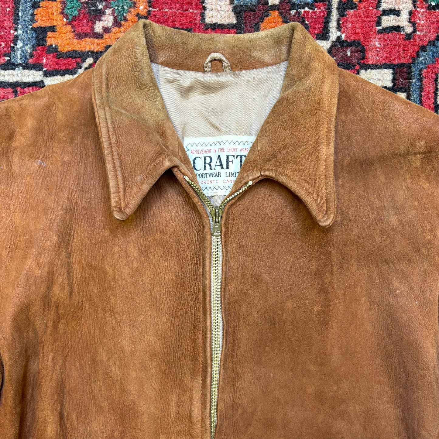 1960s Craft Sheepskin Leather Sport Jacket