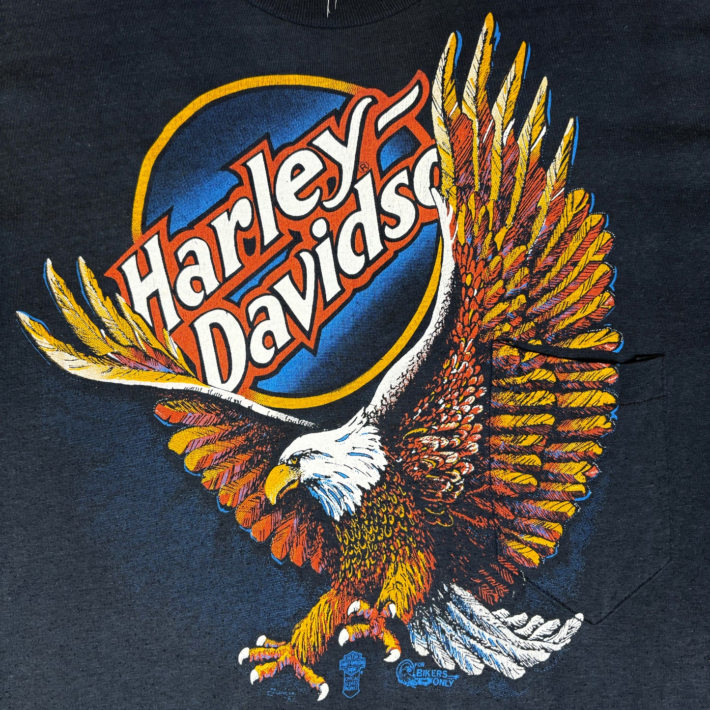 1980s Harley Davidson 'Eagle' Pocket Tee