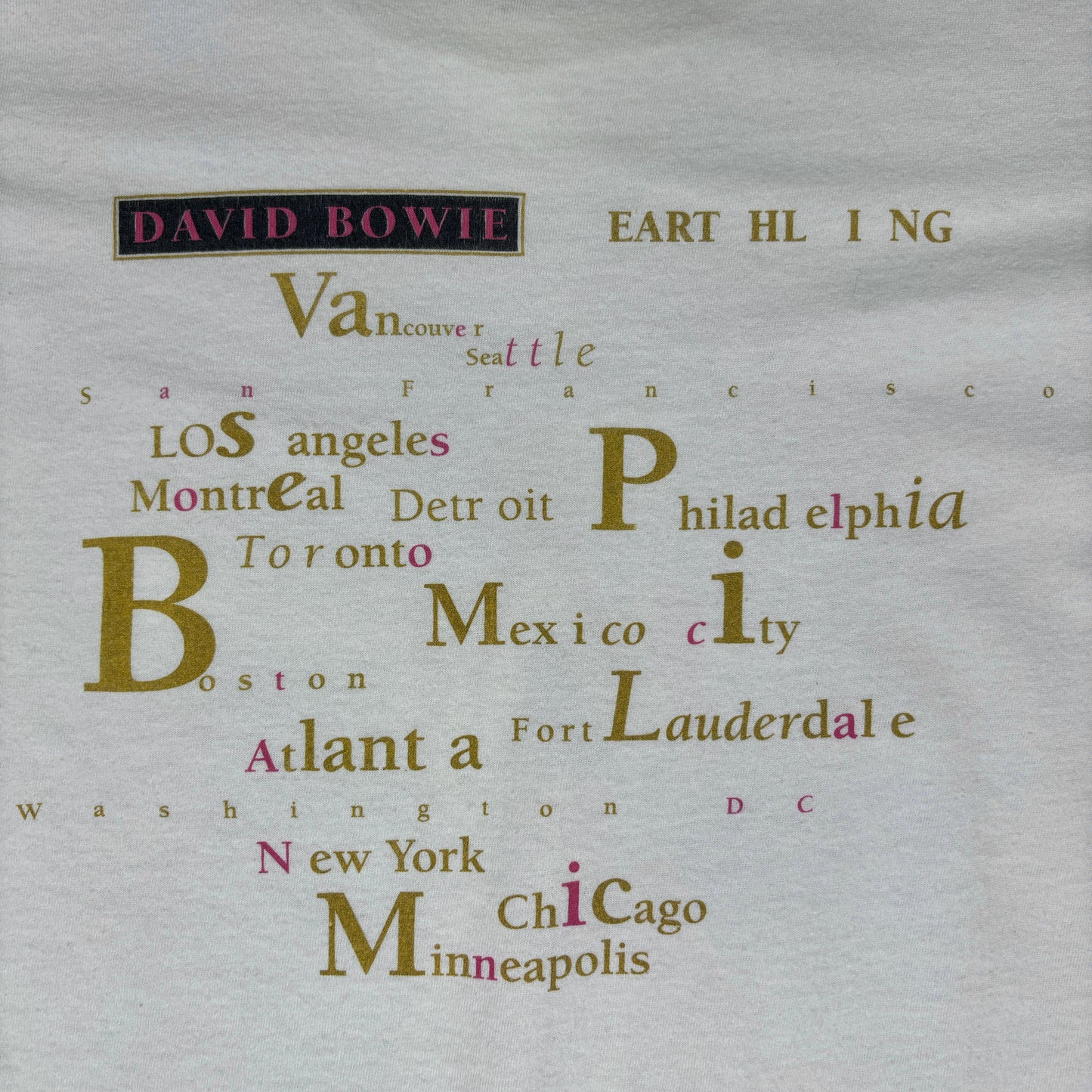 1990s David Bowie Earthlings Tour Tee