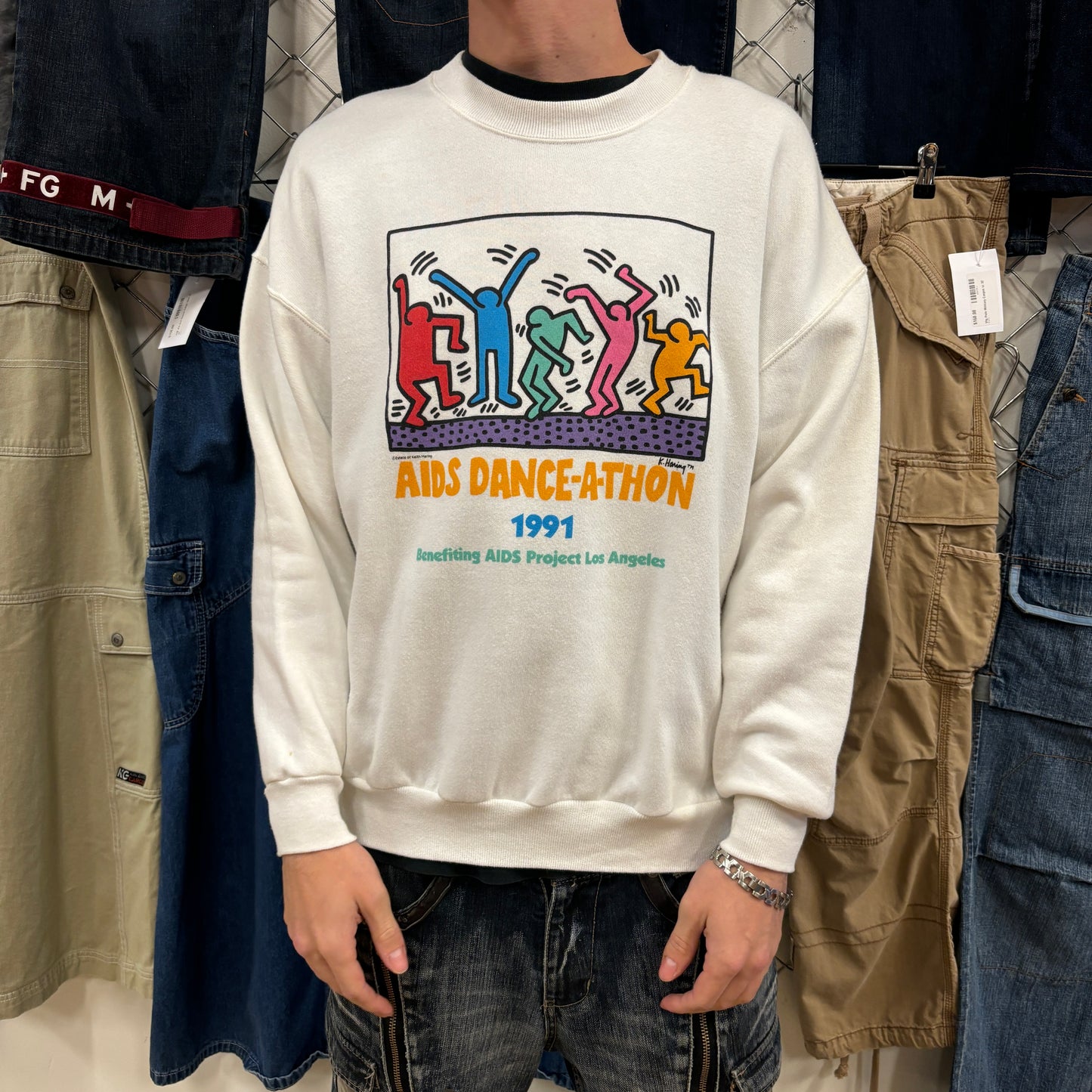 1990s Keith Haring 'Aids Dance-A-Thon' Crewneck