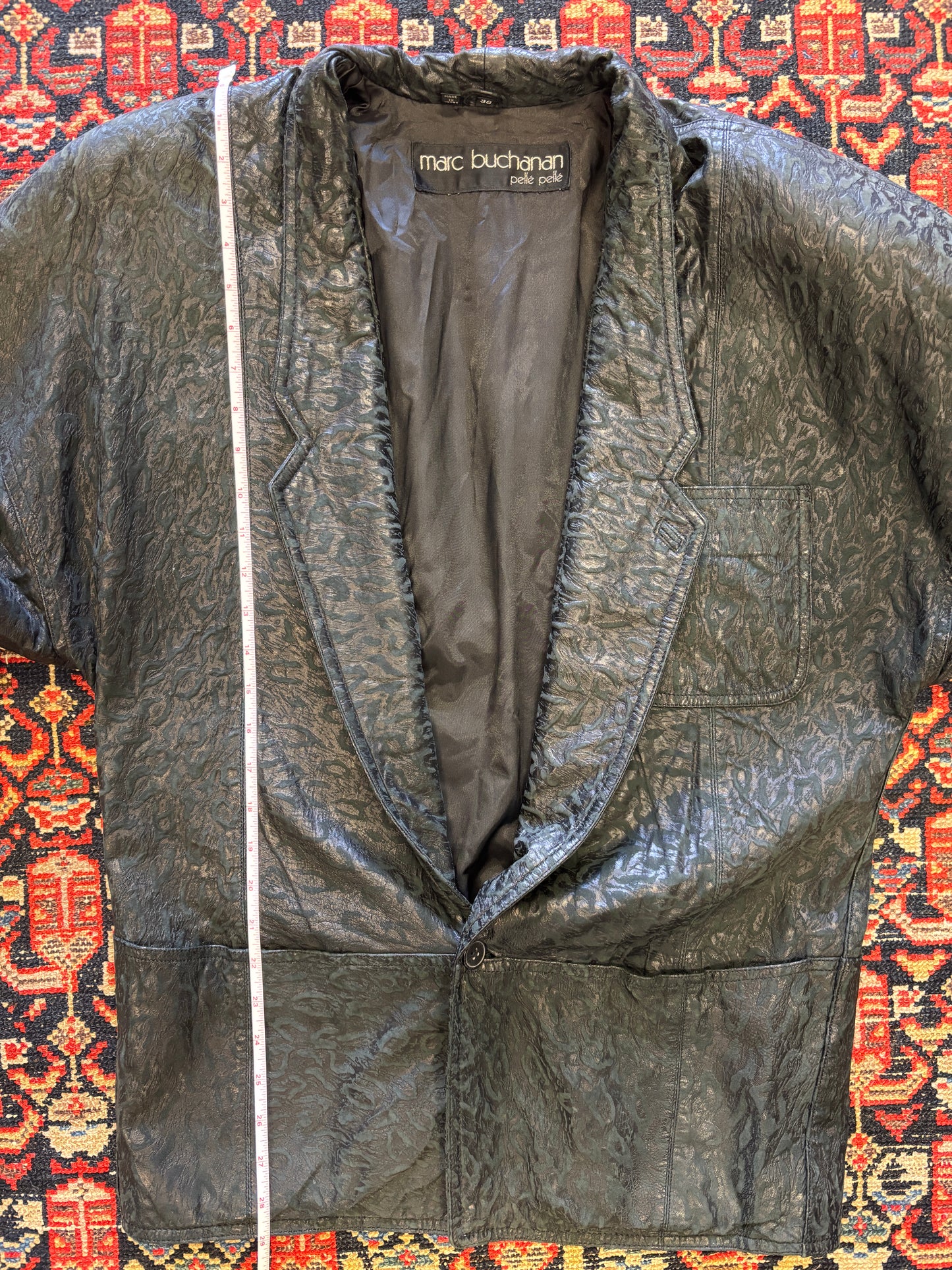 1990s Marc Buchanan Pelle Pelle Leather Coat