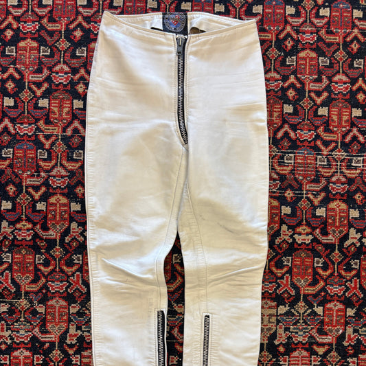 1980s Agatha Leather Moto Riding Pants
