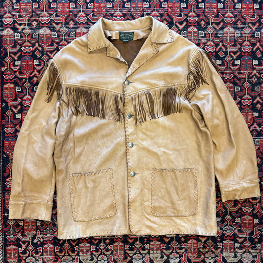 1990s Vintage Polo Country Ralph Lauren Native Leather Fringe Jacket