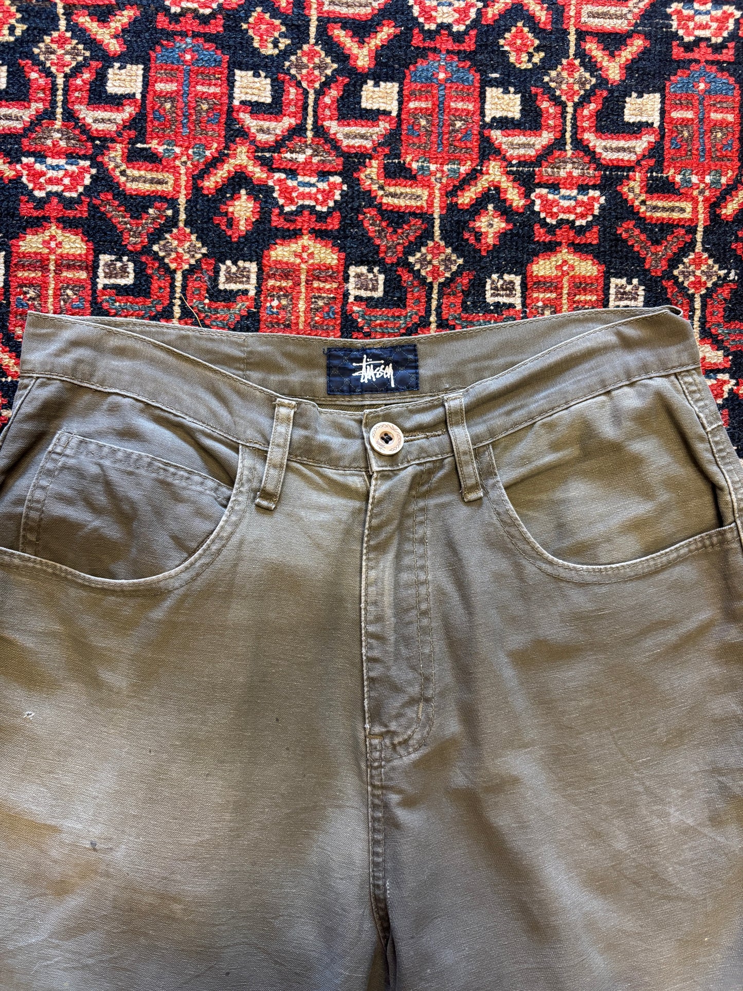 1990s Stussy Tribal Fatigue Shorts