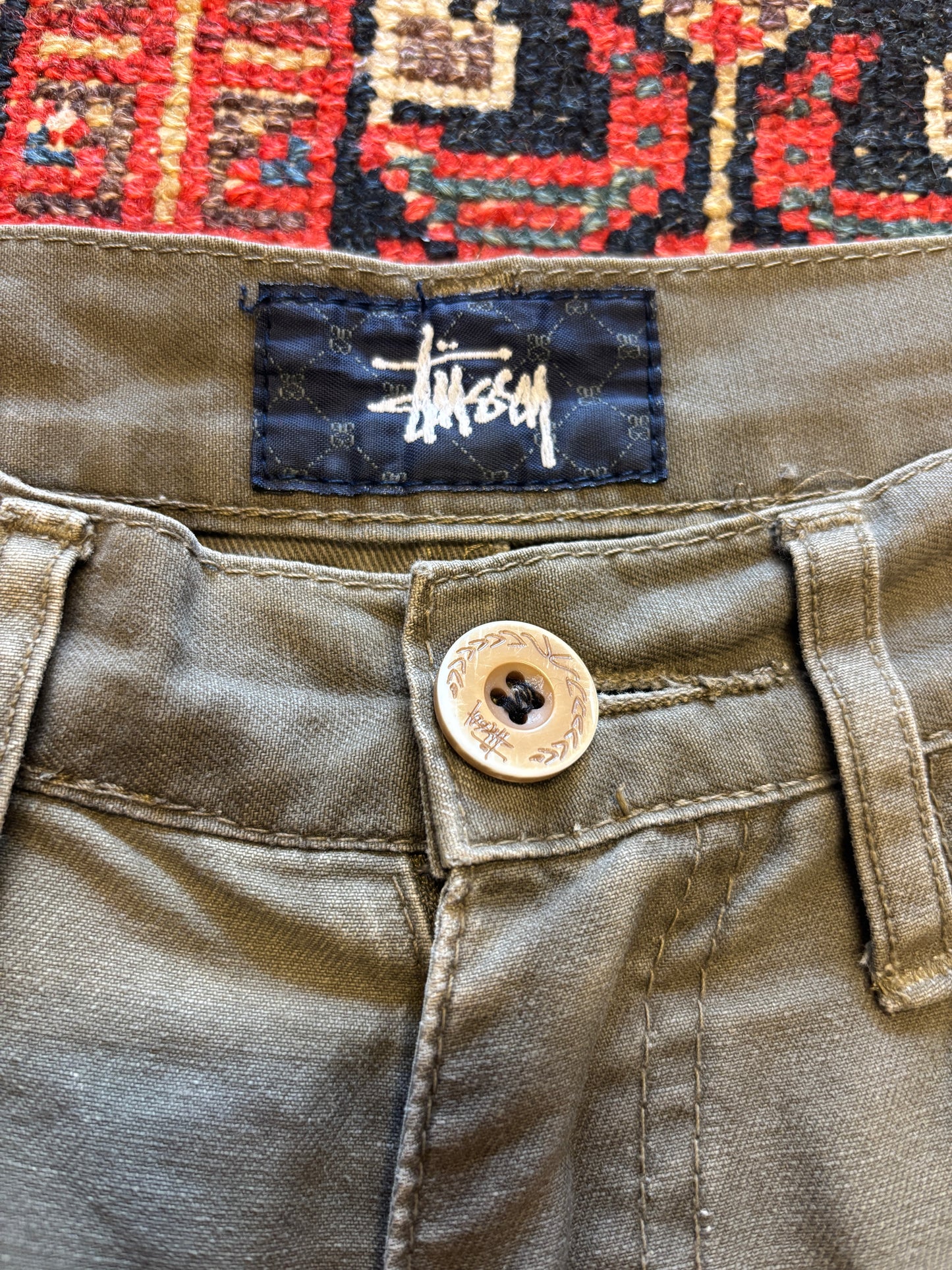 1990s Stussy Tribal Fatigue Shorts